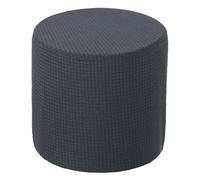 sourcing map Ottoman Cover Round, Stretch Ottoman Slipcover Fit Diameter 9.8"-12.6", Non-Slip Footstool Protector Cover for Bedroom Living Room Dark Grey