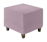 sourcing map Ottoman Cover Square, Jacquard Ottoman Slipcover with Elastic Bottom, Stretchable Footrest Stool Covers for Living Room Furniture Protector (Light Purple, Large Size)