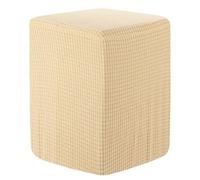 sourcing map Ottoman Cover Square, Stretch Ottoman Slipcover Fit Diameter 9.8"-12.6", Non-Slip Footstool Protector Cover for Bedroom Living Room Beige