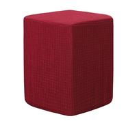 sourcing map Ottoman Cover Square, Stretch Ottoman Slipcover Fit Diameter 9.8"-12.6", Non-Slip Footstool Protector Cover for Bedroom Living Room Wine Red