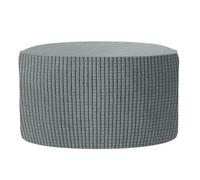 sourcing map Ottomen Cover Round, Jacquard Ottomen Slipcover with Elastic Bottom Fit 60cm-73cm / 23.6"-28.7" Diameter, Stretchable Footrest Stool Covers for Furniture Protector, New Gray