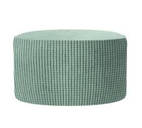sourcing map Ottomen Cover Round, Jacquard Ottomen Slipcover with Elastic Bottom Fit 60cm-73cm / 23.6"-28.7" Diameter, Stretchable Footrest Stool Covers for Furniture Protector, Gray Green