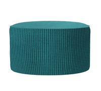 sourcing map Ottomen Cover Round, Jacquard Ottomen Slipcover with Elastic Bottom Fit 76cm-104cm /29.9"-40.9" Diameter, Stretchable Footrest Stool Covers for Furniture Protector, Deep Water Blue