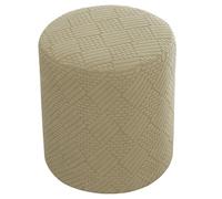 sourcing map Ottomen Cover Round, Stretch Ottomen Slipcover Fit Diameter 10"-13", Non-Slip Footrest Covers with Elastic Bottom for Home Bedroom Furniture Protector, Khaki(Dot Line)