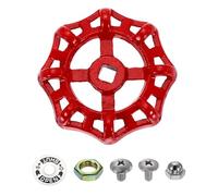 sourcing map Outdoor Faucet Water Spigot Handle, 8 x 8mm Round Wheel Square Stem Hole Cast Iron Hose Bib Outside Faucet Valve Handles Replacement for Garden Courtyard Bathroom, Red