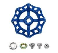 sourcing map Outdoor Faucet Water Spigot Handle, 9 x 9mm Round Wheel Square Stem Hole Cast Iron Hose Bib Outside Faucet Valve Handles Replacement for Garden Courtyard Bathroom, Blue