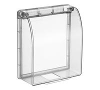 sourcing map Outdoor Plug Cover 86 Type Protector Outlet Box Weather Proof Outdoor Electrical Outlet Cover Electrical Box Cover Transparent Black for Bathroom 1pcs