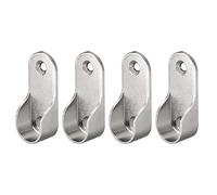 Sourcing Map Oval Closet Rod End Supports - Fit Dia 16mm 4 PCS - Wardrobe Flange Bracket Support - Nickel Plating