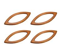 sourcing map Oval Shape Purse Handle, 4Pcs 7.87" Wooden Handbags Purse Handles Replacement for Handmade Bags Handbags Purse Making, Brown
