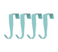 sourcing map Over The Door Hook,4 Pack - Carbon Steel Cabinet Door Single Hooks, Metal Door Hanger for Home Kitchen Decoration (Blue)