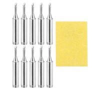 sourcing map Pack of 10 900M Solder Tips Internally Heated Soldering Tips with Cleaning Sponge Pad Replacement Welding Accessories Kit for Electrical Solder Station Tip (900M-T-2C)