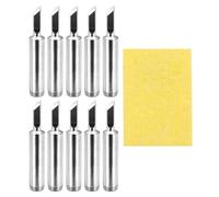 sourcing map Pack of 10 900M Solder Tips Internally Heated Soldering Tips with Cleaning Sponge Pad Replacement Welding Accessories Kit for Electrical Solder Station Tip (900M-T-SK)