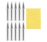 sourcing map Pack of 10 900M Solder Tips Internally Heated Soldering Tips with Cleaning Sponge Pad Replacement Welding Accessories Kit for Electrical Solder Station Tip (900M-T-2.4D)