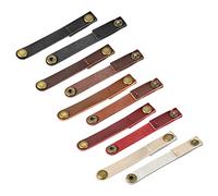 sourcing map Pack of 10 Leather Cable Straps Cable Ties, Cord Organizer, Portable Cable Management for USB Cables, Headphone Wires, 5 Colors