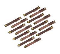 sourcing map Pack of 15 Leather Cable Straps Cord Organizer 90x12mm Portable Cable Leather Clips Brown Earphone Cord Management for Cable, Wire