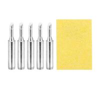 sourcing map Pack of 5 900M Solder Tips Internally Heated Soldering Tips with Cleaning Sponge Pad Replacement Welding Accessories Kit for Electrical Solder Station Tip (900M-T-3C)
