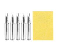 sourcing map Pack of 5 900M Solder Tips Internally Heated Soldering Tips with Cleaning Sponge Pad Replacement Welding Accessories Kit for Electrical Solder Station Tip (900M-T-3.2D)