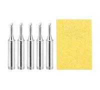 sourcing map Pack of 5 900M Solder Tips Internally Heated Soldering Tips with Cleaning Sponge Pad Replacement Welding Accessories Kit for Electrical Solder Station Tip (900M-T-2C)