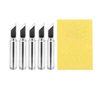 sourcing map Pack of 5 900M Solder Tips Internally Heated Soldering Tips with Cleaning Sponge Pad Replacement Welding Accessories Kit for Electrical Solder Station Tip (900M-T-K)