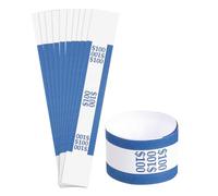 sourcing map Pack of 50 Money Band Bundles, Self-Adhesive Bill Wrappers Money Wrappers Money Straps for Organize Bills Money, 7.6x1.14 Inch, Blue