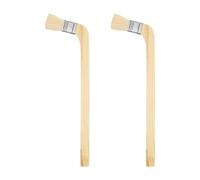 sourcing map Paint Brush 2Pcs 1" Brush Width Soft Wool Variety Angled Bend Brushes Radiator Paint Brush for Painting Furniture Walls Treatment, Light Brown