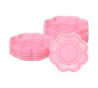sourcing map Paint Tray Palette, 3.2" Flower Shape Plastic Watercolor Palette Painting Tray for DIY Craft Art Class Painting Party Supplies Paint Holder(Pink, Pack of 16)