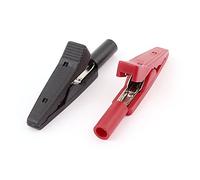 sourcing map Pair Mini Insulated Testing Alligator Clips to 2mm Banana Socket Jack