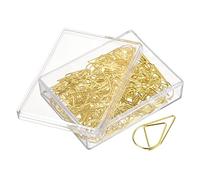 sourcing map Paper Clip Drop-Shaped Cute Decorative Clips Bookmarks with Box 1 Inch Gold Tone for Organize Office Home, Pack of 100