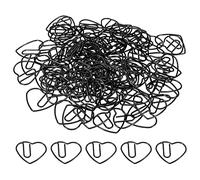 sourcing map Paper Clip Heart-Shaped Cute Decorative Fun Clips Bookmarks 1.1 Inch Black for Organize Office Home, Pack of 100
