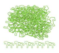 sourcing map Paper Clip Horse Animal-Shaped Cute Decorative Fun Clips Bookmarks with Box 1.4 Inch Green for Organize Office Home, Pack of 40