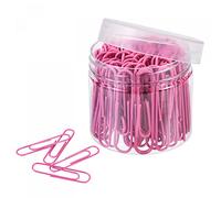 sourcing map Paper Clips Medium Size 2 Inch Vinyl Coated to Prevent Tearing Pages with Box for Organize Office Home Pink Count 100