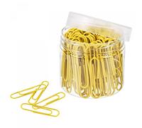 sourcing map Paper Clips Medium Size 2 Inch Vinyl Coated to Prevent Tearing Pages with Box for Organize Office Home Yellow Count 100