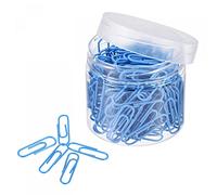 sourcing map Paper Clips Small Size 1.1 Inch Vinyl Coated to Prevent Tearing Pages with Box for Organize Office Home Blue Count 200