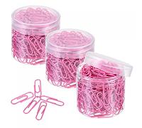 sourcing map Paper Clips Small Size 1.1 Inch Vinyl Coated to Prevent Tearing Pages with Box for Organize Office Home Pink Count 600