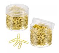sourcing map Paper Clips Small Size 1.1 Inch Vinyl Coated to Prevent Tearing Pages with Box for Organize Office Home Yellow Count 400