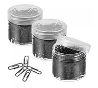 sourcing map Paper Clips Small Size 1.1 Inch Vinyl Coated to Prevent Tearing Pages with Box for Organize Office Home Black Count 600