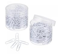 sourcing map Paper Clips Small Size 1.1 Inch Vinyl Coated to Prevent Tearing Pages with Box for Organize Office Home White Count 400