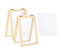 sourcing map Paper Making Screen Wooden Paper Making 7.1 x 4.9 Inch Papermaking Frame Kit Double Layer with Mesh for DIY Paper Craft Making Cards, Bookmarks, 2 Packs