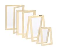 sourcing map Paper Making Screen Wooden Paper Making Papermaking Frame Kit Double Layer for DIY Paper Craft Making Cards,Bookmarks(3.9x5", 4.9x7.1", 7.5x9.8 ", 9.8x13.4"), 4 Packs