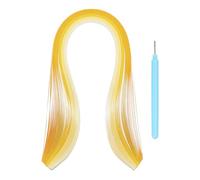 sourcing map Paper Quilling Kit, 15.4 Inch 3mm Paper Quilling Strips with Blue Pen for Beginners DIY Hand Crafts Teaching Tools Flower Decoration(Light Yellow, Pack of 100)