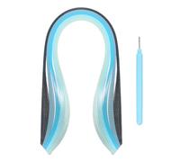 sourcing map Paper Quilling Kit, 15.4 Inch 3mm Paper Quilling Strips with Blue Pen for Beginners DIY Hand Crafts Teaching Tools Flower Decoration(Blue, Pack of 100)