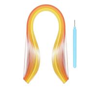 sourcing map Paper Quilling Kit, 15.4 Inch 5mm Paper Quilling Strips with Blue Pen for Beginners DIY Hand Crafts Teaching Tools Flower Decoration(Dark Yellow, Pack of 100)