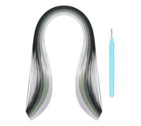 sourcing map Paper Quilling Kit, 15.4 Inch 5mm Paper Quilling Strips with Blue Pen for Beginners DIY Hand Crafts Teaching Tools Flower Decoration(Black, White, Pack of 100)