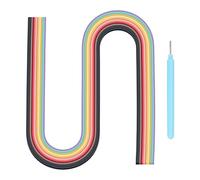 sourcing map Paper Quilling Kit, 21.3 Inch 10mm 36 Colors Paper Quilling Strips with Blue Pen for Beginners DIY Hand Crafts Teaching Tools Flower Decoration(Multi-Colored, Pack of 180)