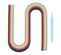 sourcing map Paper Quilling Kit, 21.3 Inch 20mm 36 Colors Paper Quilling Strips with Blue Pen for Beginners DIY Hand Crafts Teaching Tools Flower Decoration(Multi-Colored, Pack of 180)