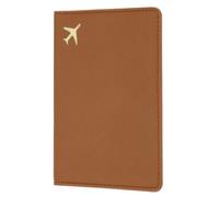 sourcing map Passport Cover Holder, Waterproof PU Leather Passport Cover Card Protector Sleeve for Women & Men Document Organizer Travel Accessories for Anniversary Wedding Gift, Brown