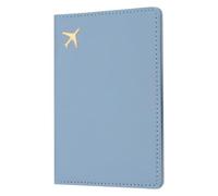 sourcing map Passport Cover Holder, Waterproof PU Leather Passport Cover Card Protector Sleeve for Women & Men Document Organizer Travel Accessories for Anniversary Wedding Gift, Blue