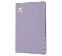 sourcing map Passport Cover Holder, Waterproof PU Leather Passport Cover Card Protector Sleeve for Women & Men Document Organizer Travel Accessories for Anniversary Wedding Gift, Purple