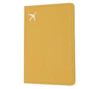 sourcing map Passport Cover Holder, Waterproof PU Leather Passport Cover Card Protector Sleeve for Women & Men Document Organizer Travel Accessories for Anniversary Wedding Gift, Yellow