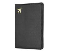 sourcing map Passport Cover Holder, Waterproof PU Leather Passport Cover Card Protector Sleeve for Women & Men Document Organizer Travel Accessories for Anniversary Wedding Gift, Black